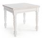 Petite table carrée extensible KOLITA – Bois massif blanc patiné 80/160 cm