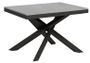 Petite table extensible 6 à 10 places gris béton cadre métallique et pieds entrelacés anthracite L 120 à 224 cm Klass