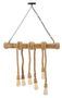 Plafonnier bambou corde métal 6 lumières style naturel