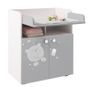 POLINI Ourson Teddy commode 2 portes - blanc/gris