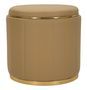 Pouf coffre de rangement marron avec base dorée London
