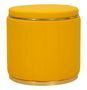 Pouf coffre de rangement moutarde avec base dorée London