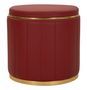 Pouf coffre de rangement rouge avec base dorée London