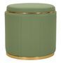 Pouf coffre de rangement vert avec base dorée London