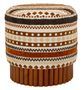 Pouf rond en tissu ethnique multicolore Madi
