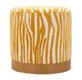 Pouf rond motif zèbre moutarde design doré Savana