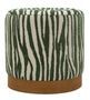 Pouf rond vert motif zébré design contemporain Sana