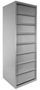 Rangement de bureau 8 tiroirs à clapets métal gris alu Kazy H 135 cm