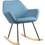 Rocking chair tissu bleu Nartha