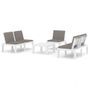 Salon de jardin 4 pcs avec coussins Plastique Blanc 3