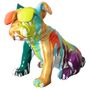 Sculpture bulldog à lunettes polyrésine multicolore Tiere 40 cm