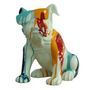 Sculpture bulldog assis polyrésine multicolore Tiere 40 cm