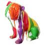 Sculpture bulldog assis polyrésine multicolore Tiere 29 cm