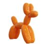 Sculpture chien ballon polyrésine orange Animay