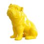 Sculpture chien bouledogue assis polyrésine jaune Animay