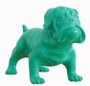Sculpture chien bulldog polyrésine vert Animay 46 cm