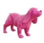 Sculpture chien cocker polyrésine rose Animay 37 cm