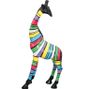 Sculpture girafe à rayures polyrésine multicolore Animay H 163 cm