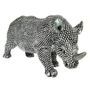 Sculpture rhinocéros polyrésine argentée Zoorin