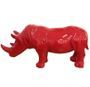 Sculpture rhinocéros polyrésine rouge Animay 104 cm