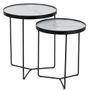 Set de 2 tables d'appoint bois effet marbre Ocelo D 45 cm