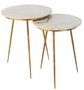 Set de 2 tables gigogne marbre bicolore Obito