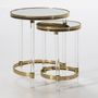 Set de 2 tables gigognes miroir pieds acrylique et métal doré Meli