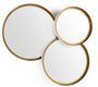 Set de 3 miroirs mural rond en métal blanc et doré ALMO - L 80 x H 87 cm