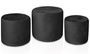 Set de 3 poufs en velours noir Sala
