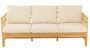 Sofa Meliza avec coussins en tissu et rotin - Finition naturelle et blanche