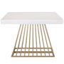 Table extensible bois blanc et pieds métal doré 4 à 10 personnes L 100 à 240 cm Loïs