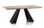 Table à manger bois chêne clair et pieds métal noir Mel L 180 cm