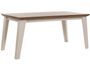 Table à manger bois chêne foncé et blanc patiné Gwen 160 cm