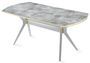 Table à manger bois effet marbre blanc Kibona 180 cm