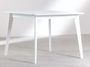 Table à manger carrée bois d'hévéa blanc Kise 100 cm