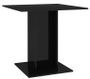 Table à manger carrée bois noir brillant Lerina 80 cm