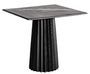 Table à manger carrée bois plissé et marbre 80 cm José Manuel Ferrero d’Estudi