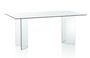 Table à manger design verre trempé transparent Akifa L 180 cm