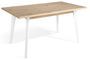 Table à manger en bois écologique chêne clair et pieds bois blanc Kalieto 160 cm