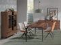 Table à manger en bois marron et pieds bois noir Kalieto 160 cm