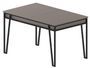 Table à manger extensible bois taupe et métal noir Kasper 130/170 cm