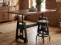 Table à manger industrielle hauteur réglable KUBA 160 cm - Bois de manguier & fer
