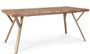 Table à manger plateau bois d'acacia et pieds acier doré mat Dinka 180 cm