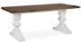 Table à manger provençale bois massif de mindi blanc et marron Kirest 200 cm