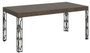 Table à manger rectangulaire 160 cm bois foncé et pieds métal gris foncé Gisa