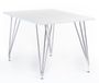 Table à manger rectangulaire bois blanc mat et acier chromé Diza 120 cm