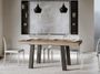 Table à manger rectangulaire bois foncé et pieds métal anthracite Bidy 160 cm