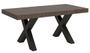 Table à manger rectangulaire bois foncé et pieds métal gris foncé Tsara 130 cm