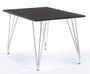 Table à manger rectangulaire bois noir mat et acier chromé Diza 120 cm