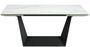 Table à manger rectangulaire extensible Balina L 180/270 cm - Plateau en porcelaine blanche et pied acier noir